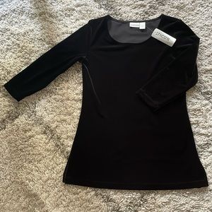 CHICO’S black velvet Vienna tunic top